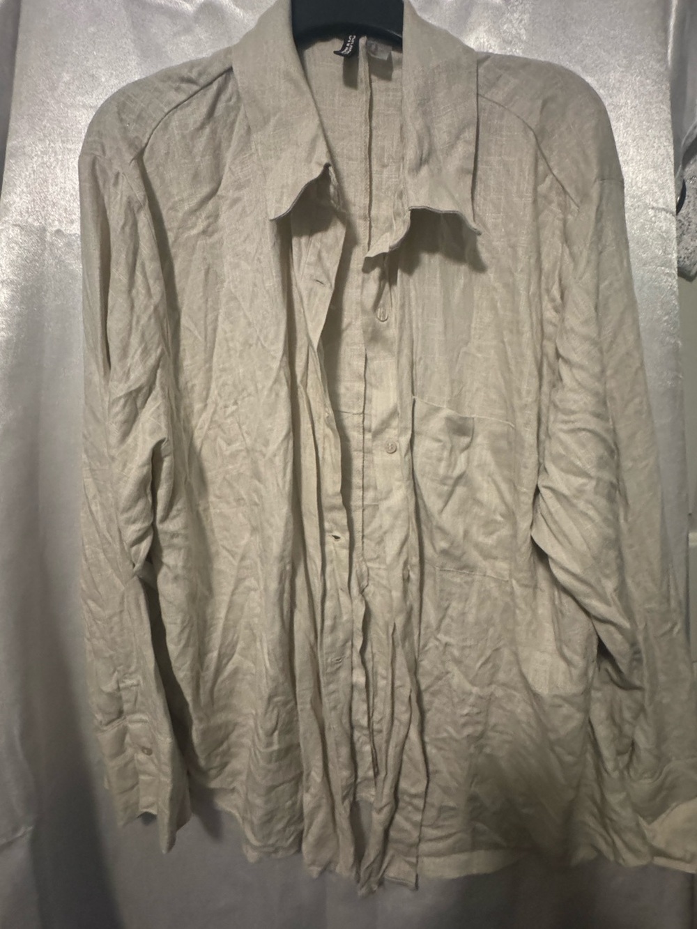 H&M Women’s Light Beige Button-Up Shirt Jacket